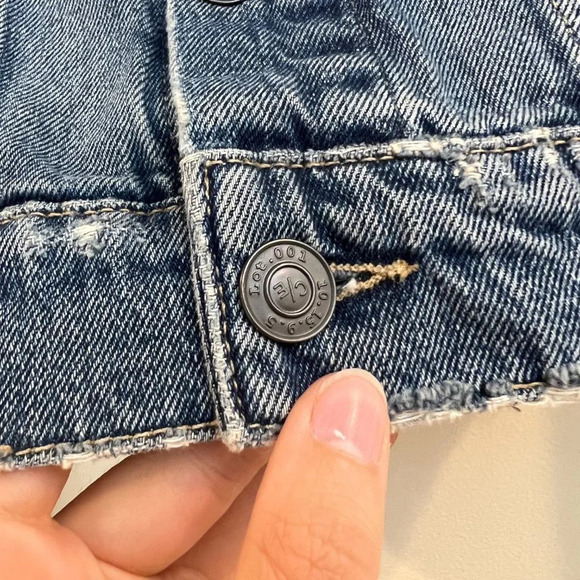 Current Elliot The Baby Trucker Blue Designer Classic Casual Denim Jean Jacket M - Picture 6 of 11